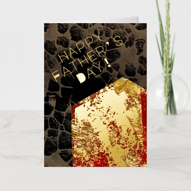 Global warming - Burning House - Father’s day Foil Greeting Card (Front)
