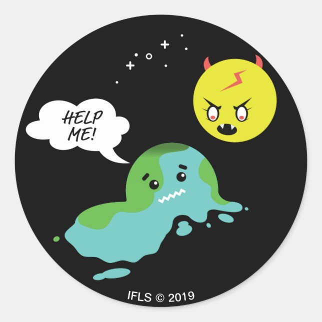 Global Warming Classic Round Sticker (Front)