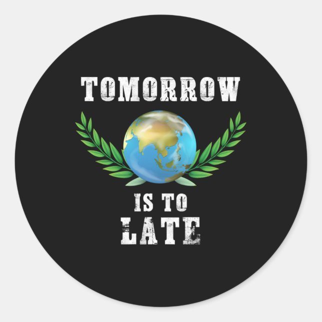 Global Warming, Environmental Protection, Globe, E Classic Round Sticker (Front)