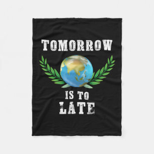 Global Warming, Environmental Protection, Globe, E Fleece Blanket