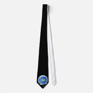 Global Warming Flooded Earth Illustration Tie