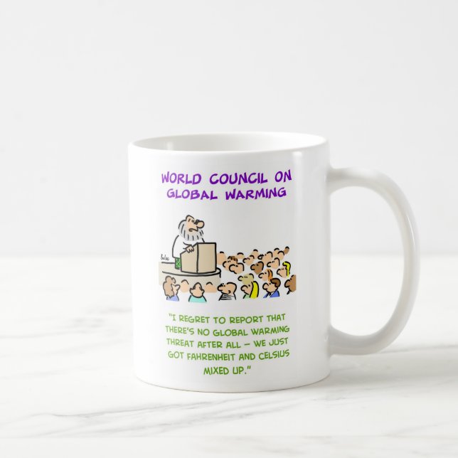 global warming mixed up coffee mug (Right)