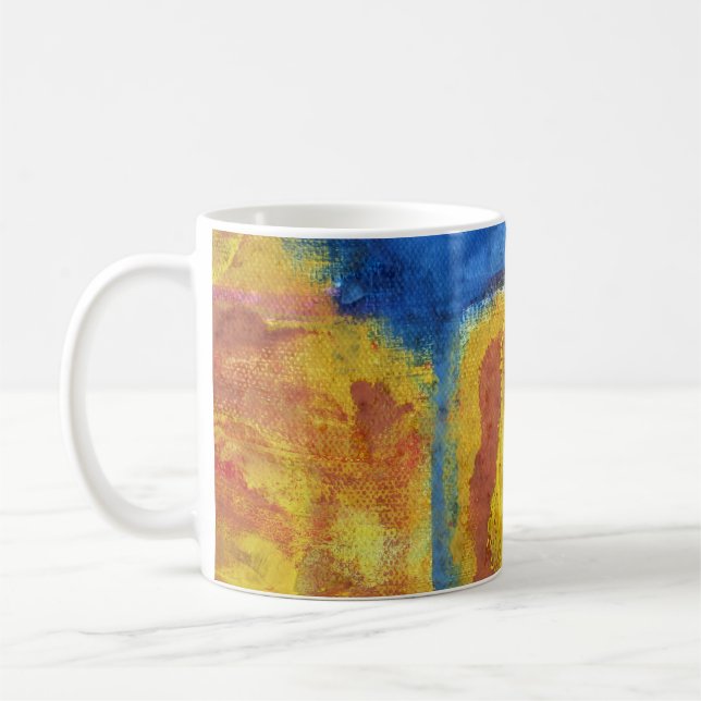 Global Warming red yellow blue abstract desert Coffee Mug (Left)