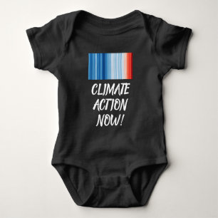 Global Warming Stripes Climate Change Baby Bodysuit