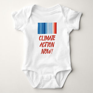 Global Warming Stripes Climate Change Baby Bodysuit