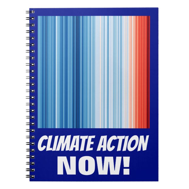 Global Warming Stripes Climate Change Crisis Earth Notebook (Front)