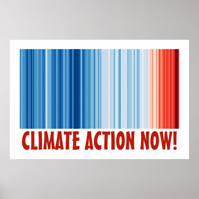 Global Warming Stripes Climate Change Earth Eco Poster (Front)