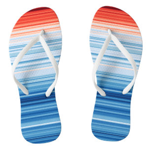 Global Warming Stripes Climate Change Flip Flops