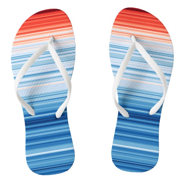 Global Warming Stripes Climate Change Flip Flops (Footbed)