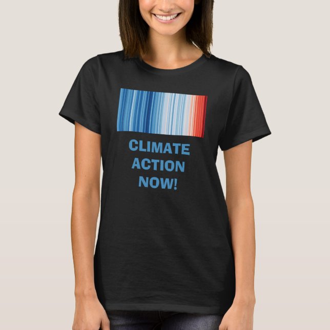 Global Warming Stripes Climate Change T-Shirt (Front)
