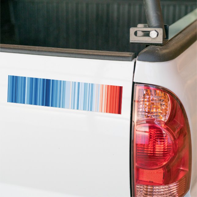Global Warming Stripes Climate Change Temperature Bumper Sticker (On Truck)