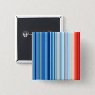 Global Warming Stripes Earth Climate Change 2 Inch Square Button
