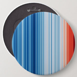Global Warming Stripes Earth Climate Change 6 Inch Round Button