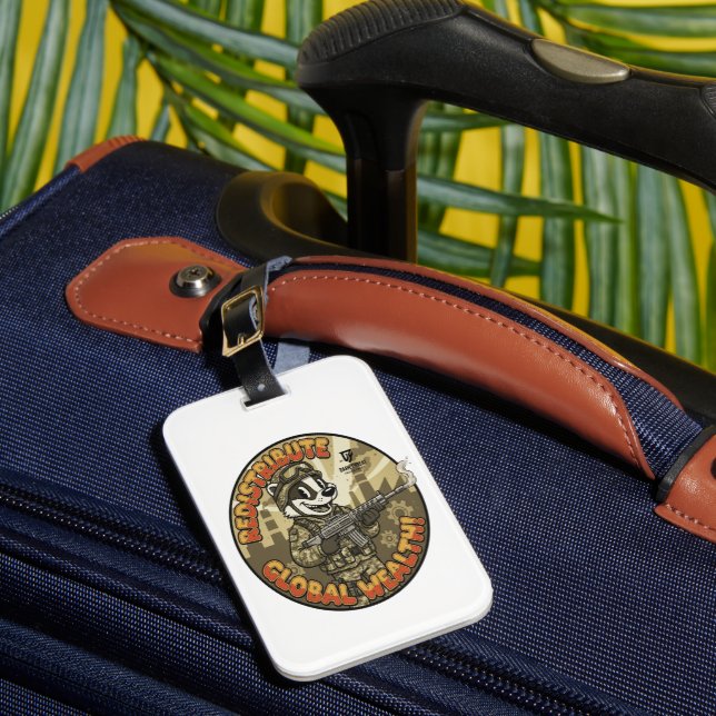 Global Wealth Badger Luggage Tag (Front Insitu 1)