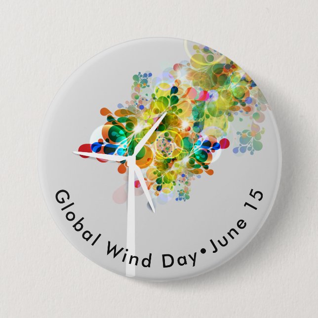 Global Wind Day 3 Inch Round Button (Front)