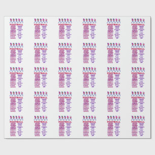 Global Women Soccer Multilingual Names Sports Fan Wrapping Paper