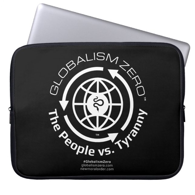 Globalism Zero™ White Circle Logo Laptop Sleeve (Front)
