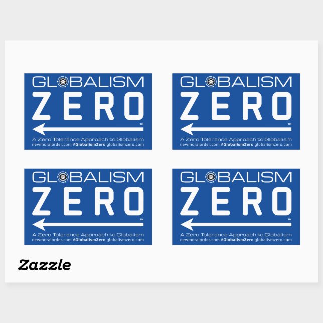 Globalism Zero™ White Line Logo Stickers (Sheet)