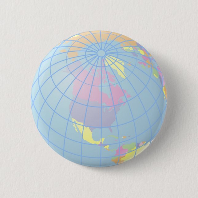 Globe 2 Inch Round Button (Front)