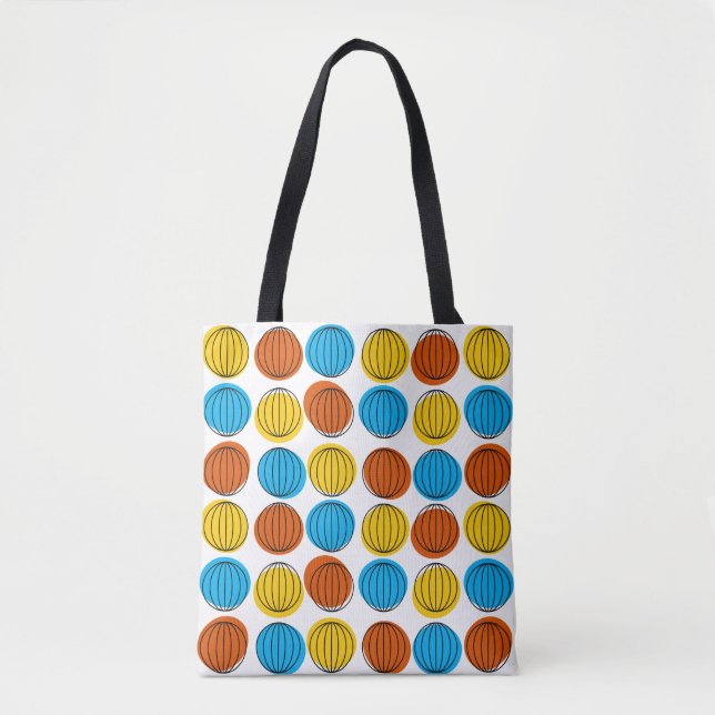 Globe all over tote orange back bag (Front)