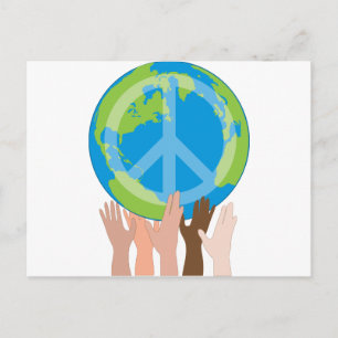 Globe and Hands Postcard