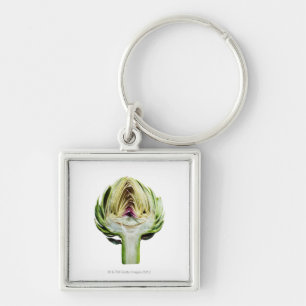 Globe artichoke half cut out keychain