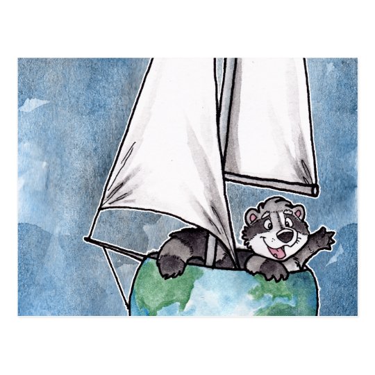 Globe Boat Logo Postcard