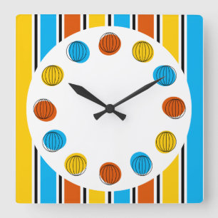 Globe circle and stripe clock square