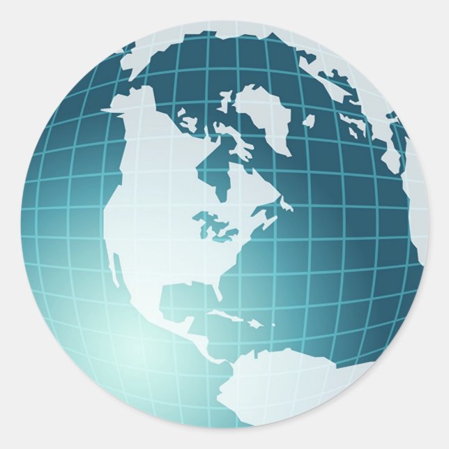Globe Classic Round Sticker (Front)