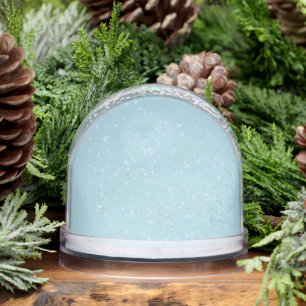 Globe de neige bleu glacé scintillant pour décorat
