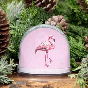 Globe De Neige De Flamant rose Rose