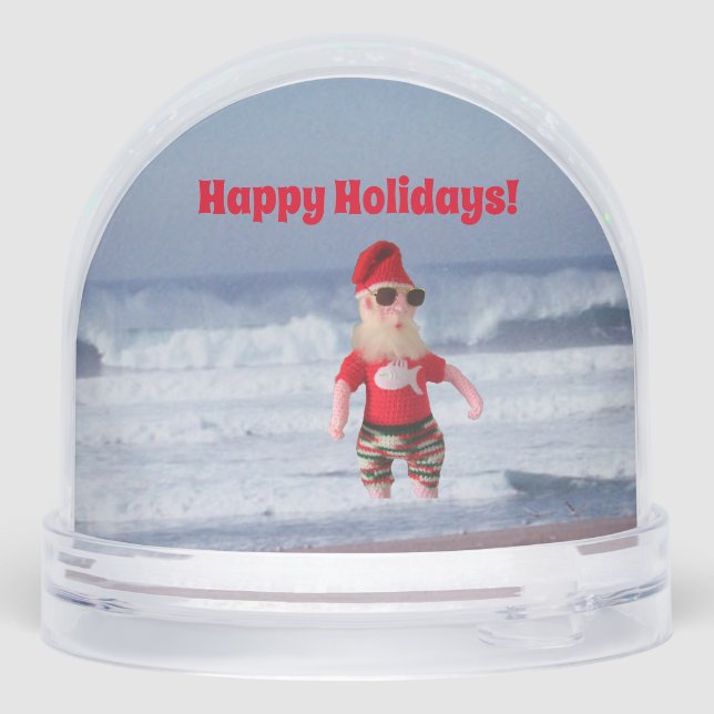 Globe de neige - Père Noël dans le Surf (Arrière)