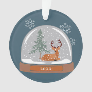 Globe des neiges de Noël avec cerf, personnalisé