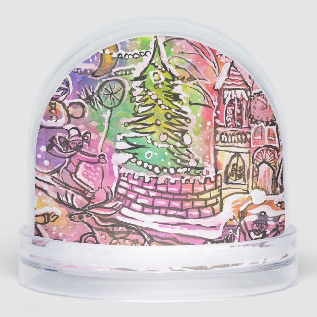 Globe des neiges DESSINÉ À LA MAIN SCÈNE DE NOËL (Avant)