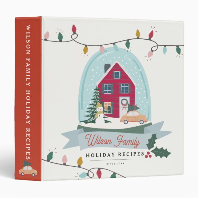 Globe des neiges Noël Noël Livre Classeur de la re (Devant/Côté)