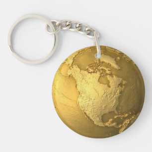 Globe d'or - la terre en métal. L'Amérique du