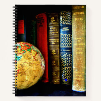 Globe et livres vintages