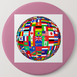 globe flags 6 inch round button