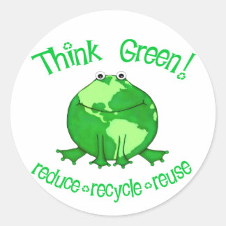 Globe Frog Environment Recycle Sticker
