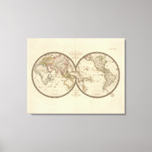 Globe into two hemispheres canvas print