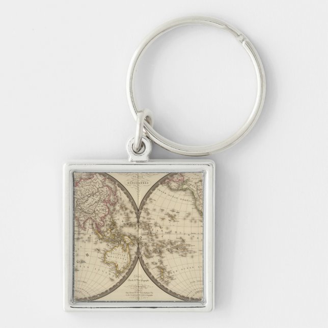 Globe into two hemispheres keychain (Front)