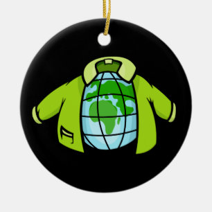 Globe Jacket Ceramic Ornament