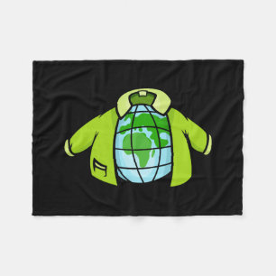 Globe Jacket Fleece Blanket