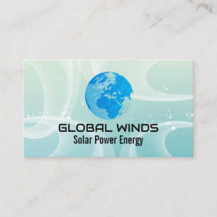 Globe Logo   Solar Winds Background Business Card