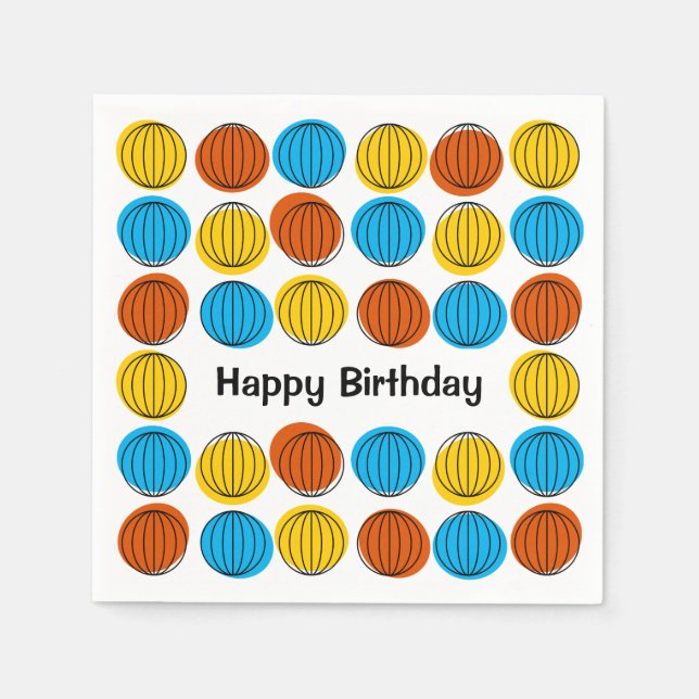 Globe Multi Birthday paper napkin (Front)