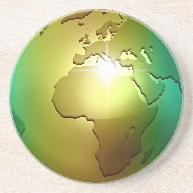 Globe noble du monde - dessous de verre de grès (Devant)