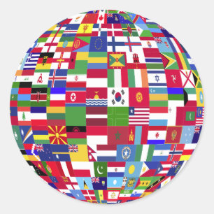 globe of flags autocollants
