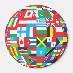 globe of flags magnet