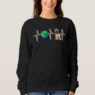 Globe Planet Earth Tibetan Terrier Heartbeat Dog Sweatshirt
