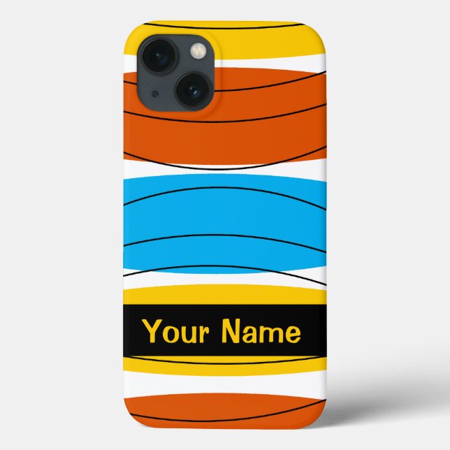 Globe Stripe 'Name' iPad barely there case (Back)